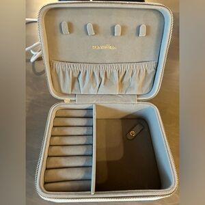 White leather Pandora jewelry box travel case